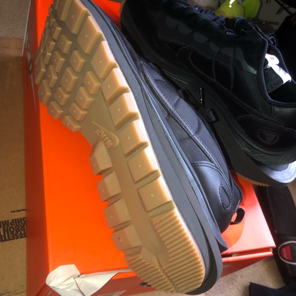 Nike Sacai Vaporwaffle Black/Off Noir Size 9 - Picture 2 of 5